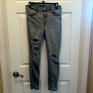 American Eagle Grey HiRise Jeggings Size 4 Short